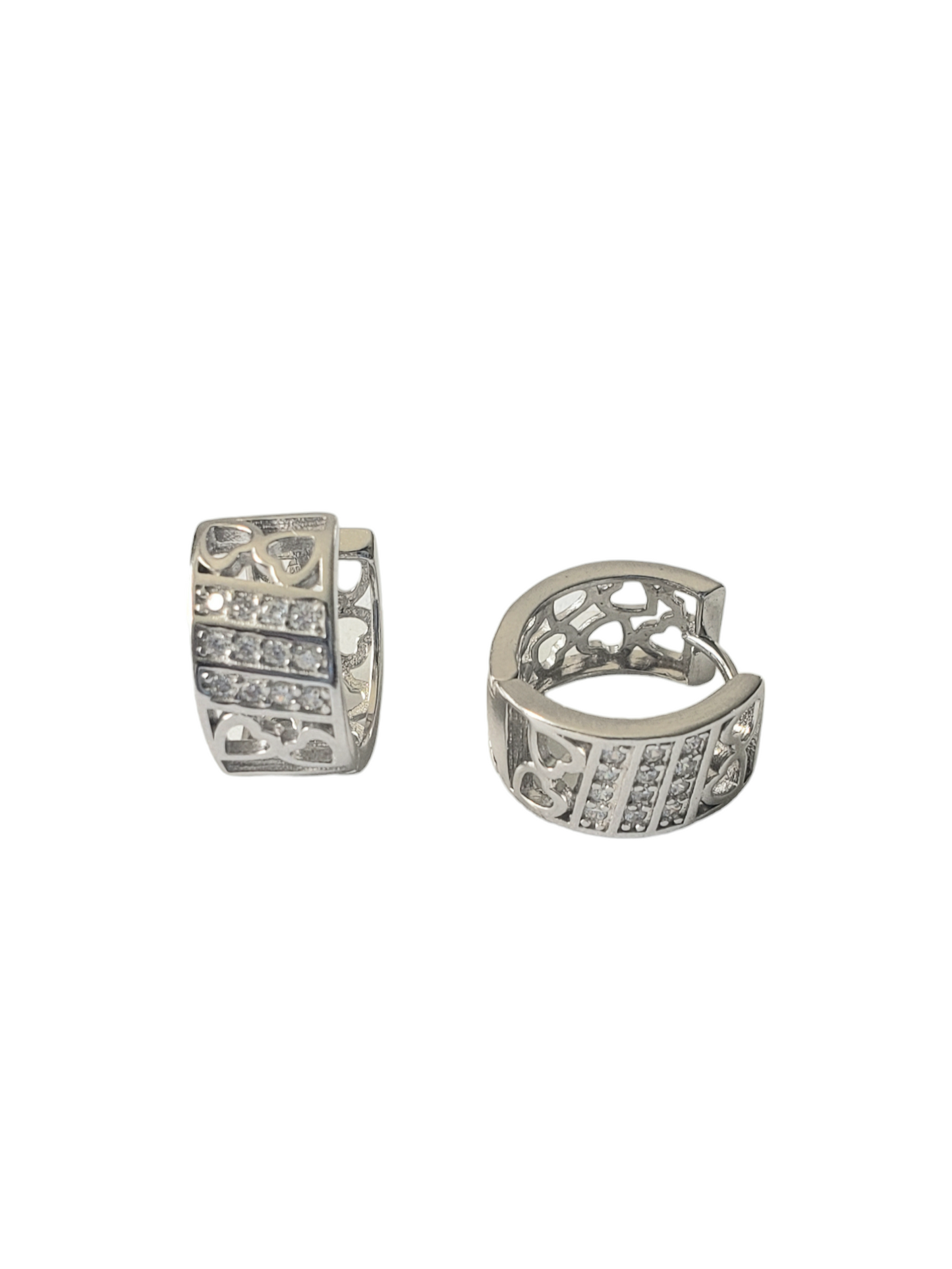 Huggies Zirconias-plata ley 925, acabado en rodio
