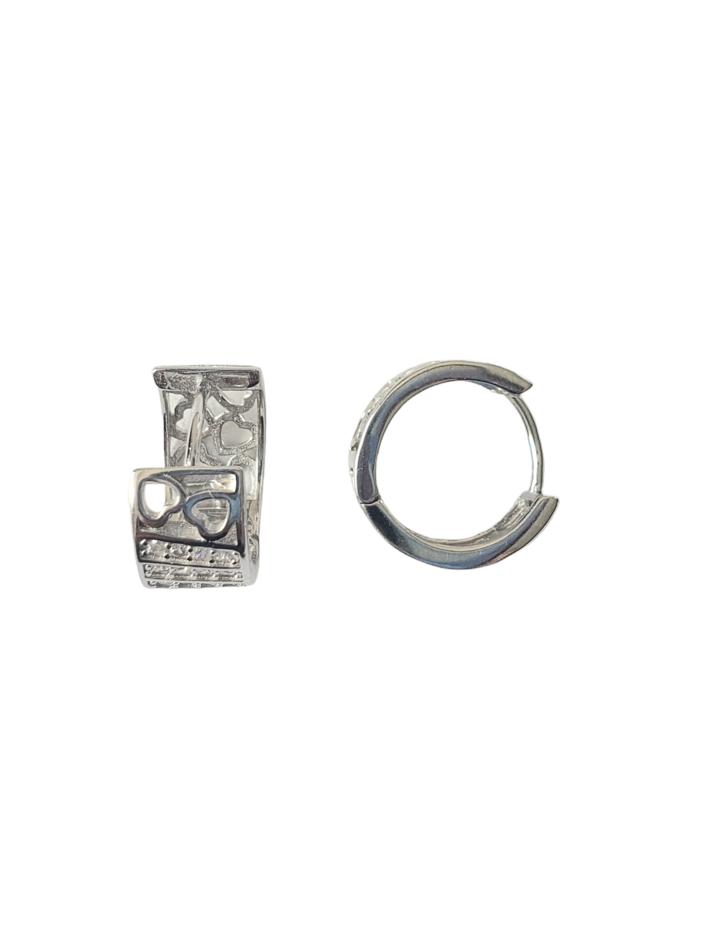 Huggies Zirconias-plata ley 925, acabado en rodio