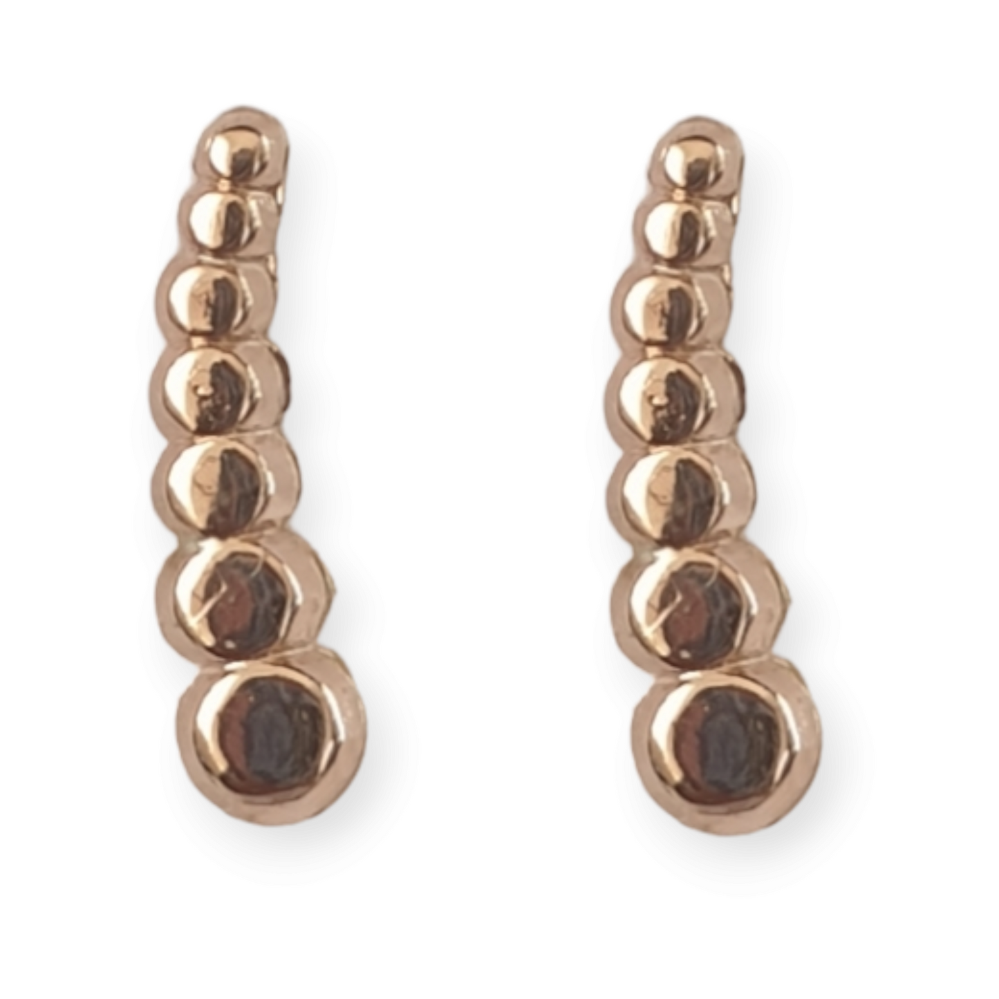 Broquel oruga- Oro rosa 10K