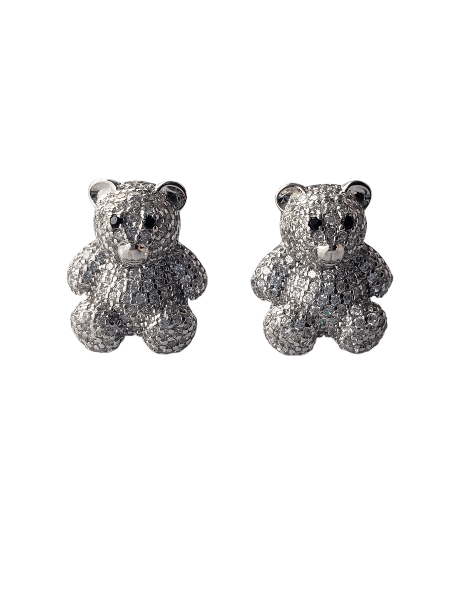 Aretes de Oso- Plata ley 925 acabado en Rodio