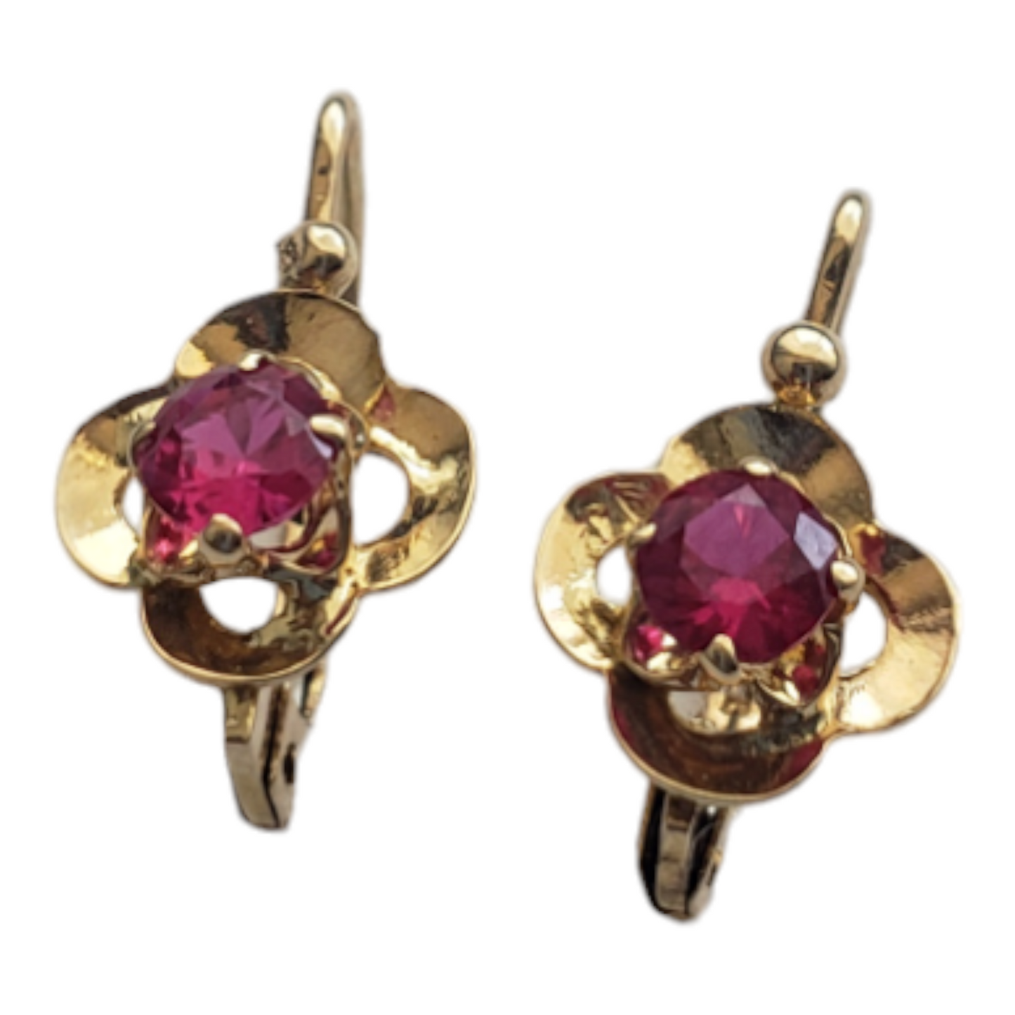 Aretes de flor oro 10k