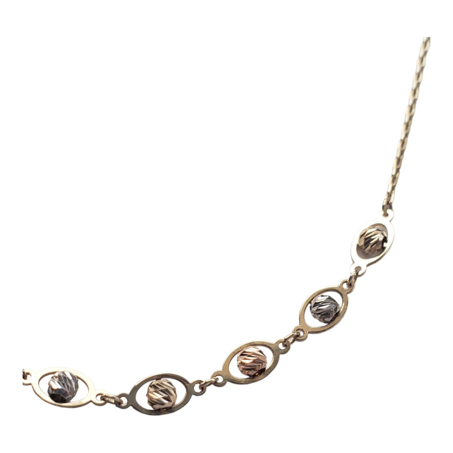 Pulsera de bolas diamantadas en oro florentino-Oro 10k