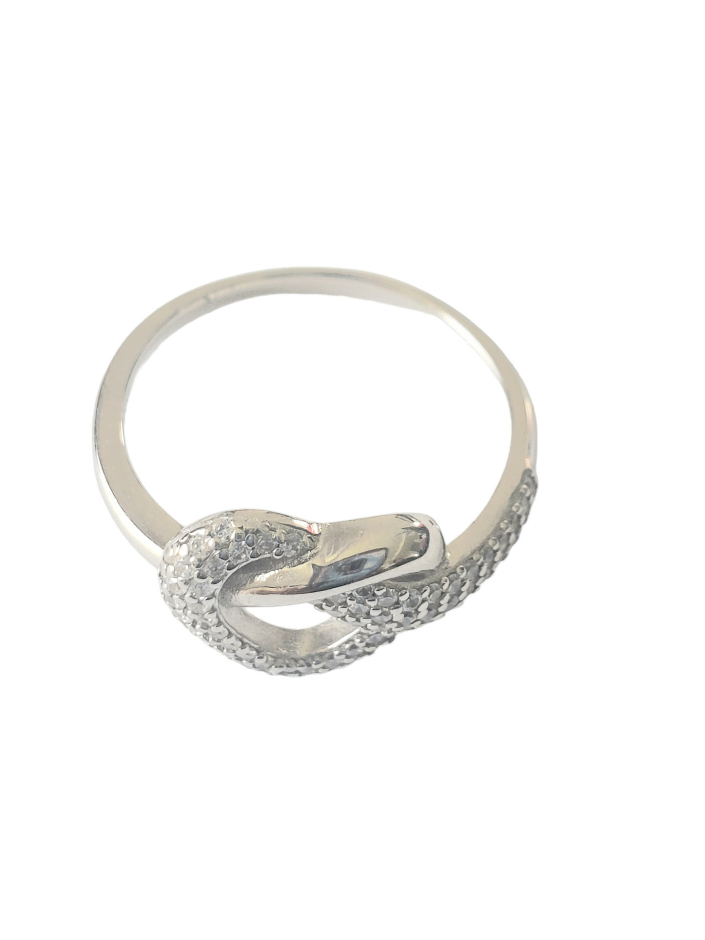 Anillo de corazón- plata ley 925- acabado en rodio #9