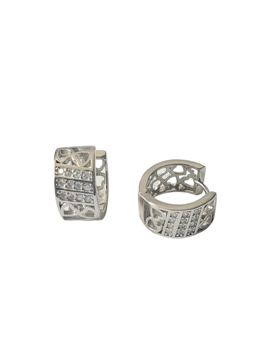 Huggies Zirconias-plata ley 925, acabado en rodio