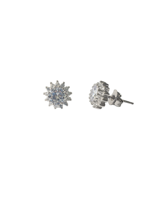 Broquel Zirconias- Plata ley 925 acabado en Rodio