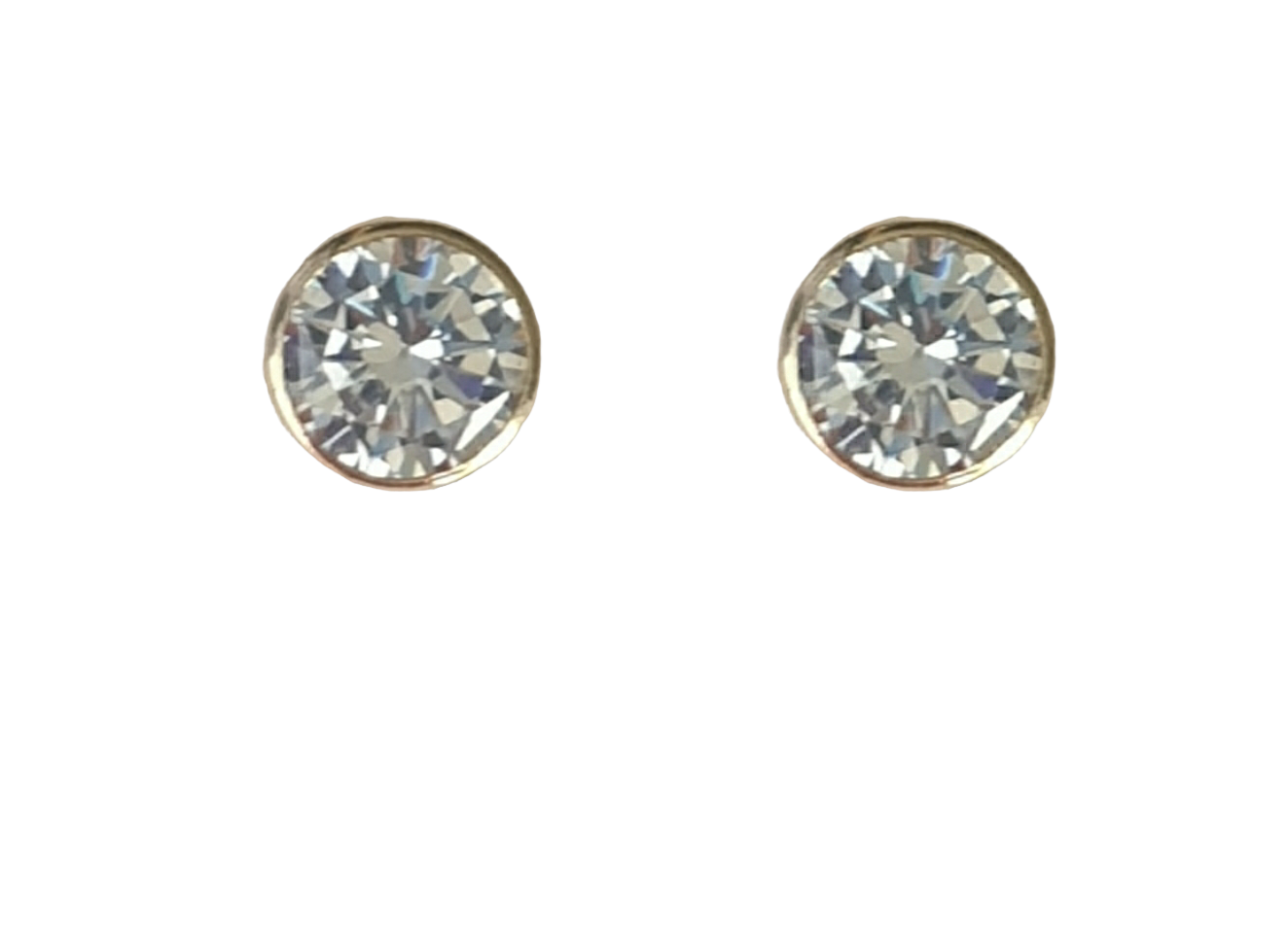 Broquel barril y zirconia- Oro 10K