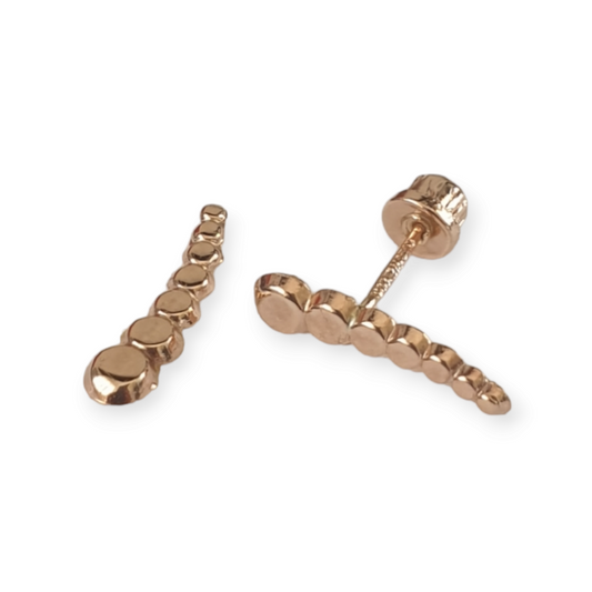 Broquel oruga- Oro rosa 10K