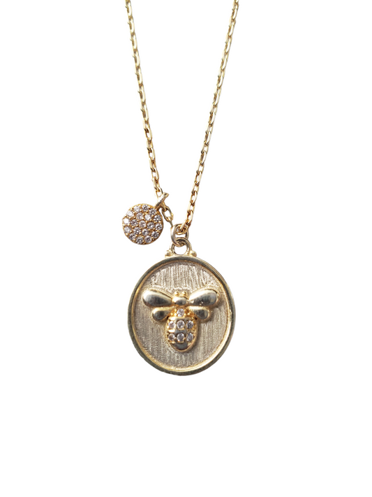 Gargantilla de abeja. Plata ley 925, con baño de oro 24k