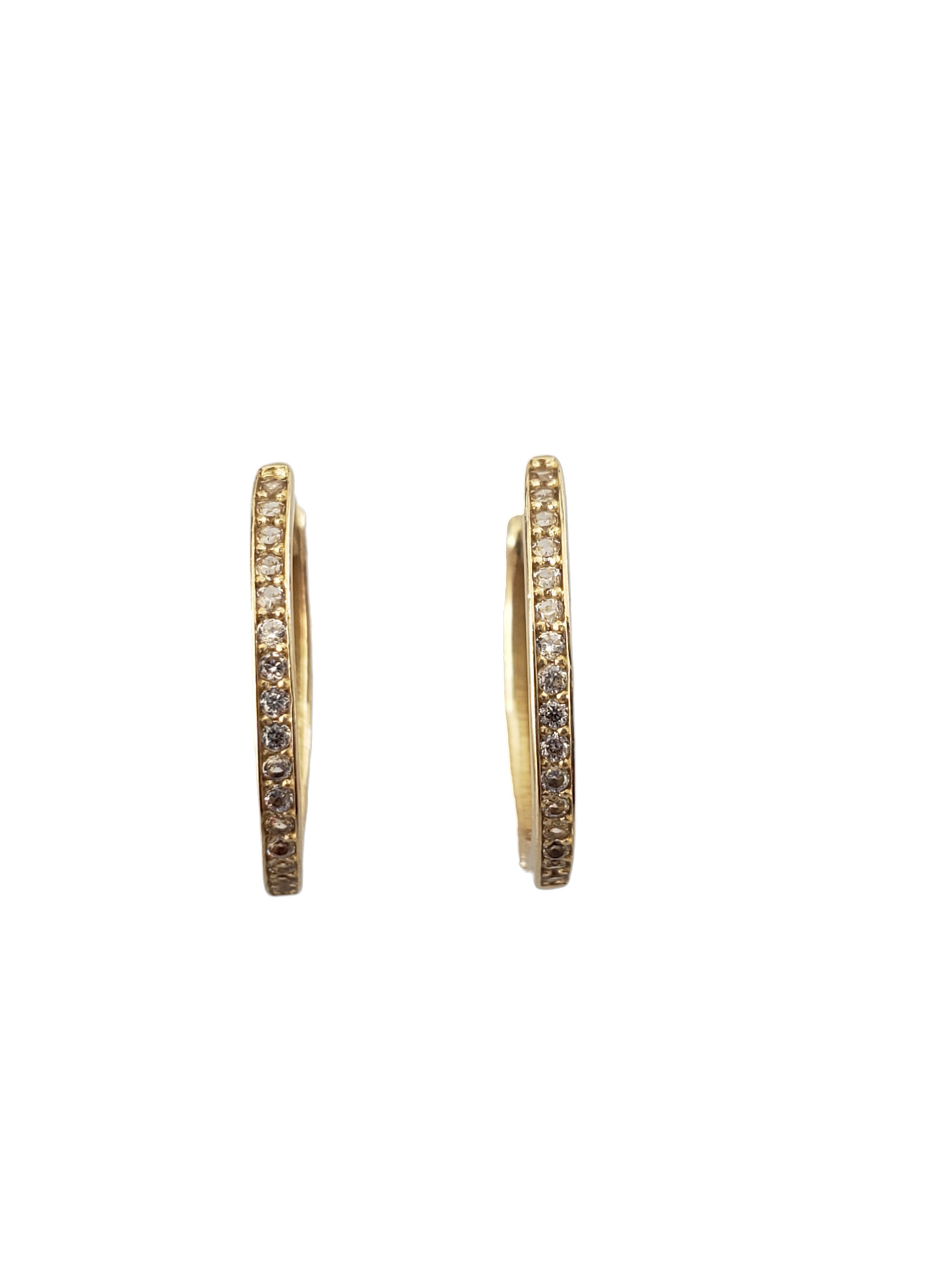 Huggies con zirconias-Oro de 10k