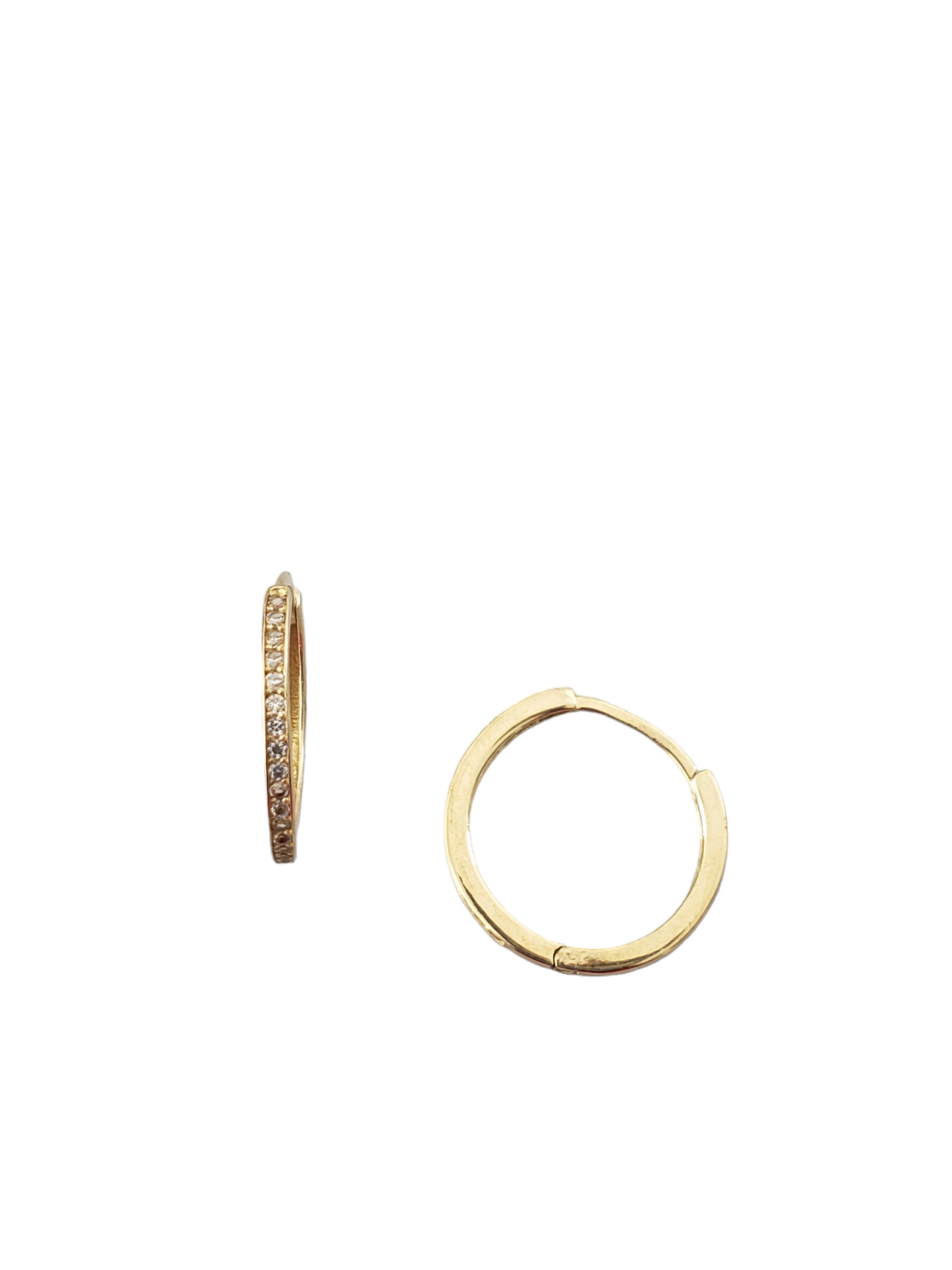 Huggies con zirconias-Oro de 10k