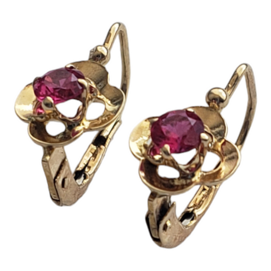 Aretes de flor oro 10k
