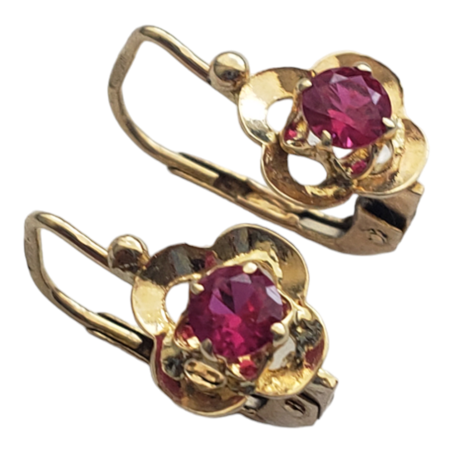 Aretes de flor oro 10k