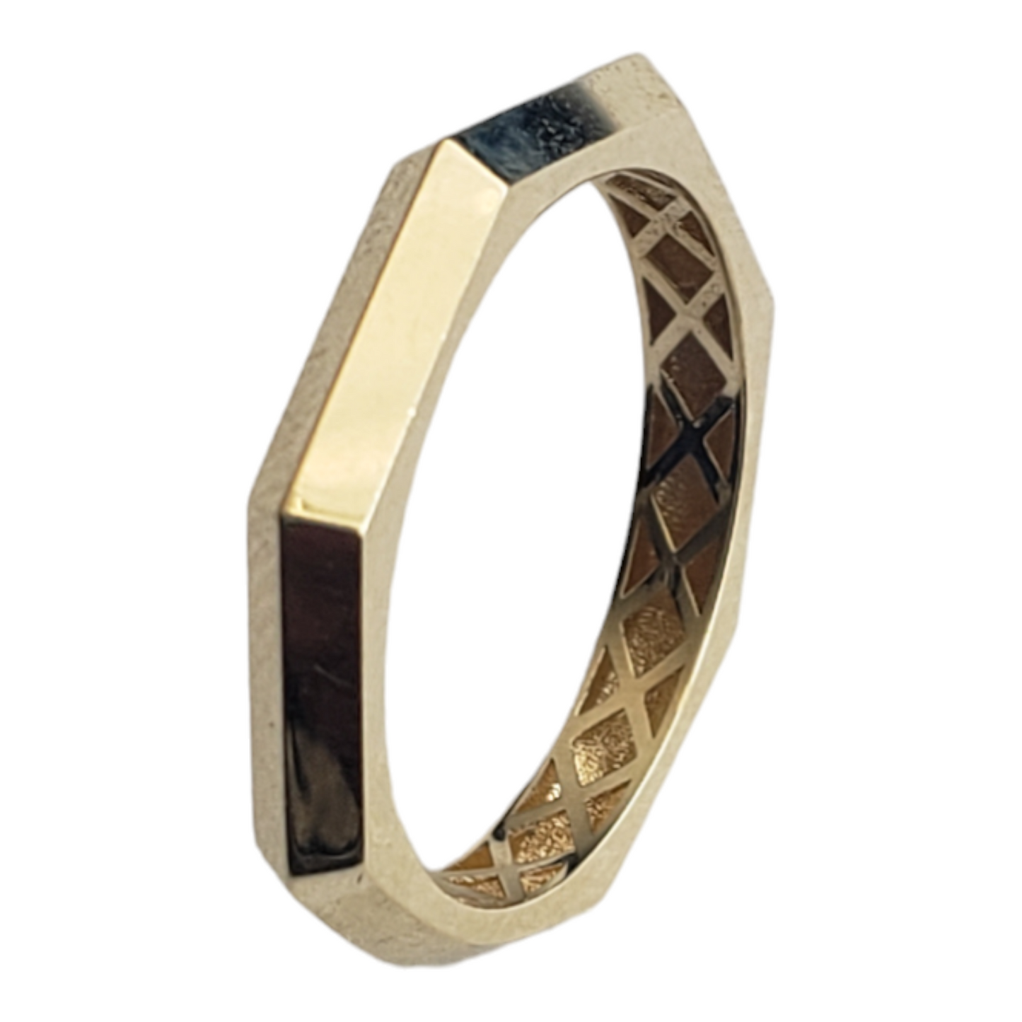 Anillo octagonal de oro 10k