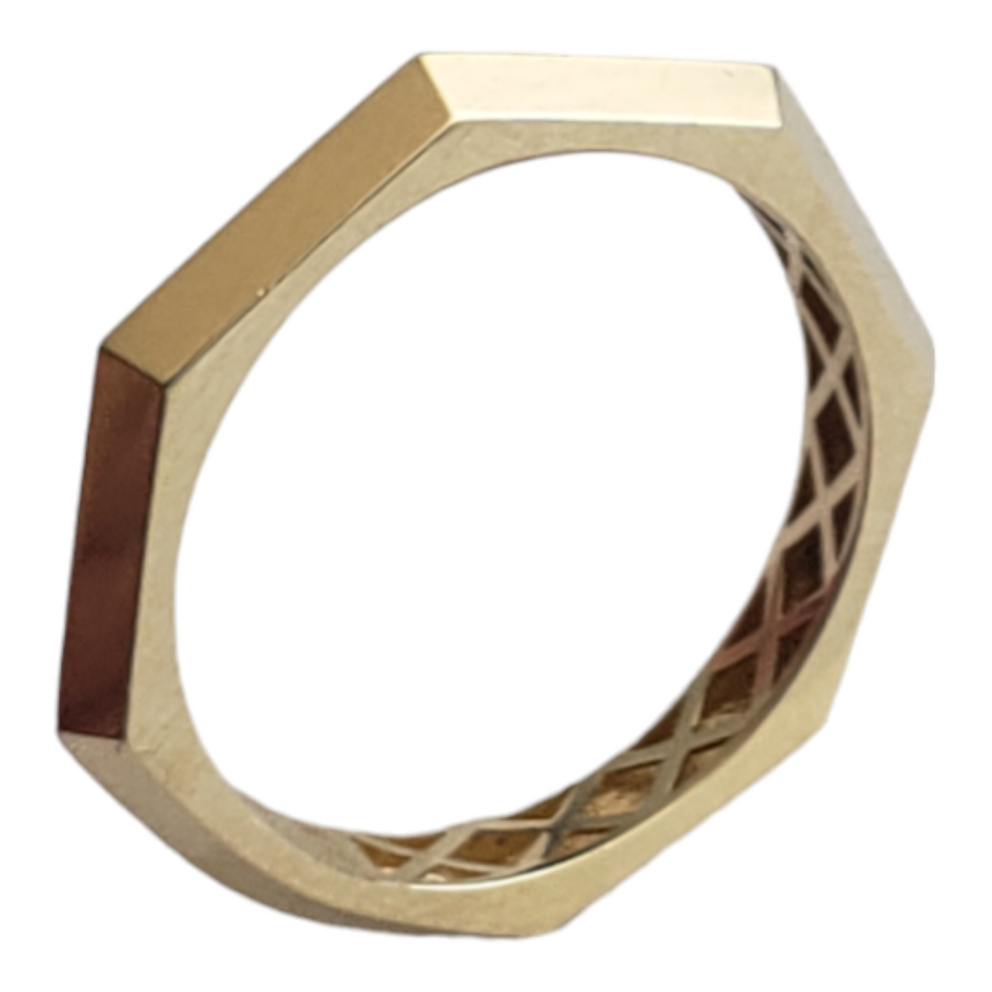 Anillo octagonal de oro 10k