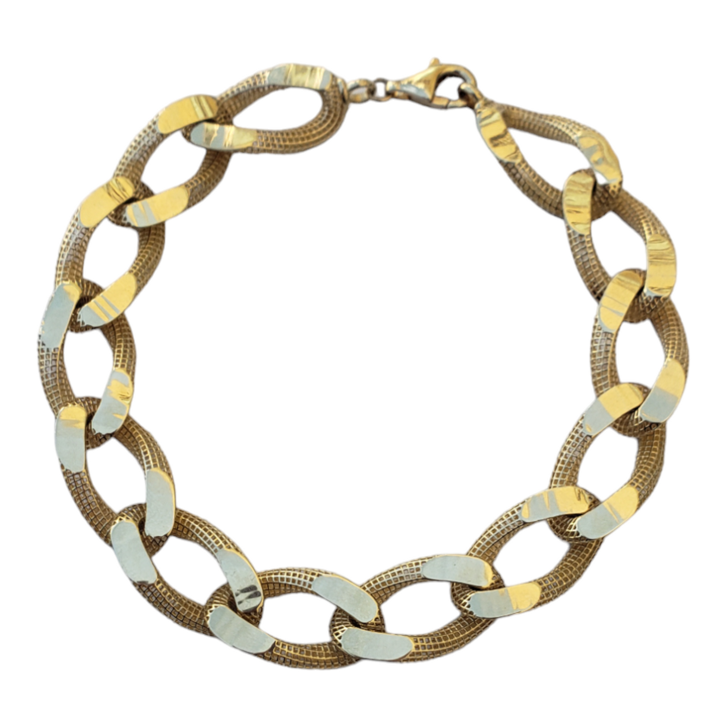 Pulsera de eslabones anchos- Oro 10k