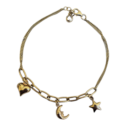 Pulsera con dijes-Oro 10k