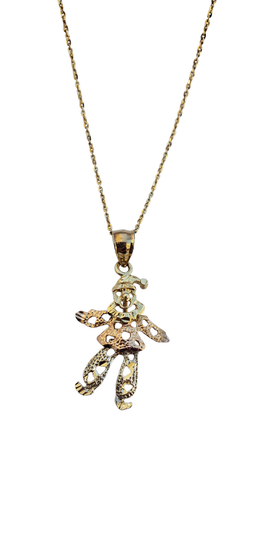 Dije con cadena de Payaso- Oro 14k