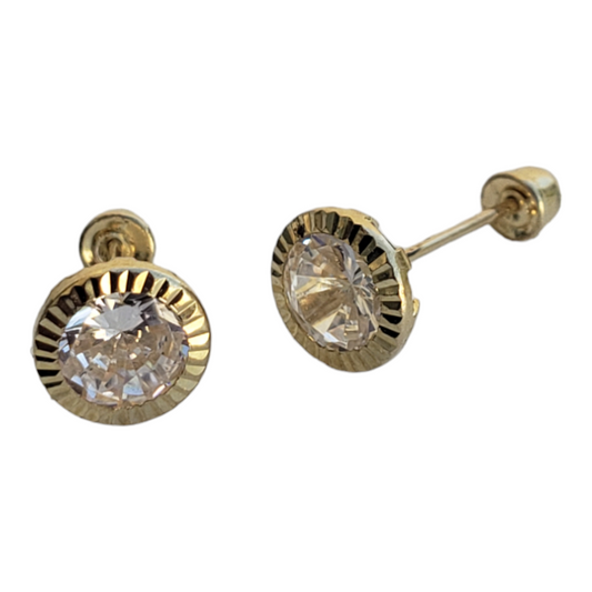 Broquel diamantado-Oro de 10k