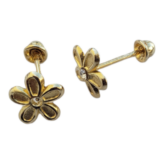 Broquel de flor-Oro de 10k